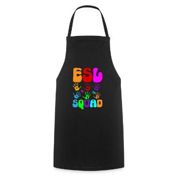 Teacher English Second Language Foreign Language - Cooking Apron - black - Front - AI Model Male 185 dark (185cm)