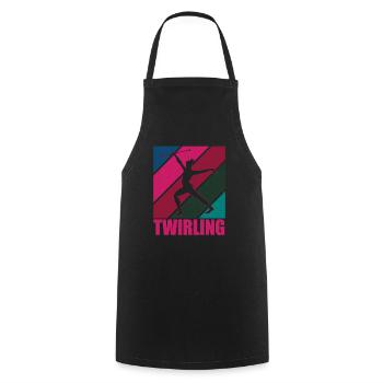 Bâton Twirling Bâton Twirler cadeau - Tablier de cuisine - noir - Devant - AI Model Male 185 dark (185cm)
