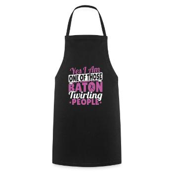 Bâton Twirling Bâton Twirler cadeau - Tablier de cuisine - noir - Devant - AI Model Male 185 dark (185cm)
