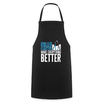 Roller Coaster Roller Coaster Amusement Park - Cooking Apron - black - Front - AI Model Male 185 dark (185cm)