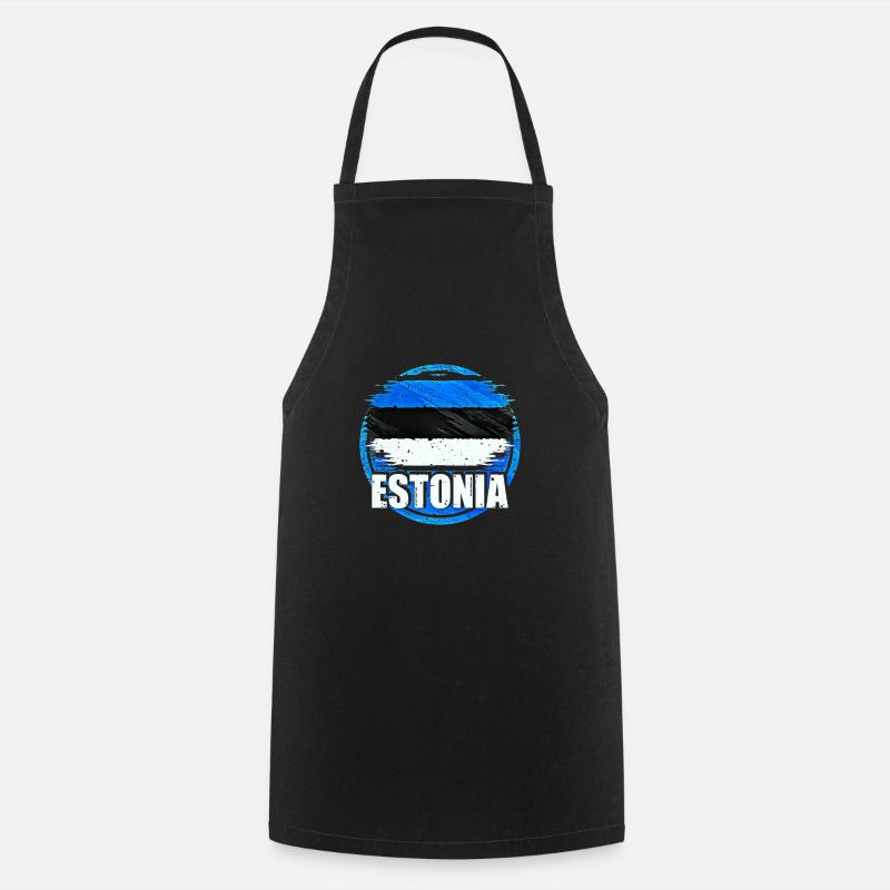 Estonie - Tablier de cuisine - noir