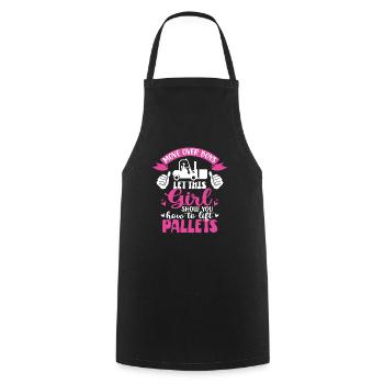 This Girl Show How To Lift Pallets Women Forklift - Cooking Apron - black - Front - AI Model Male 185 dark (185cm)