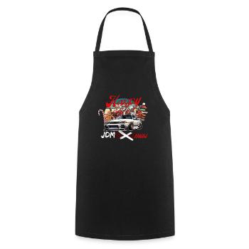 Jdm christmas edition / Tuning Mechanic Costume - Cooking Apron - black - Front - AI Model Male 185 dark (185cm)