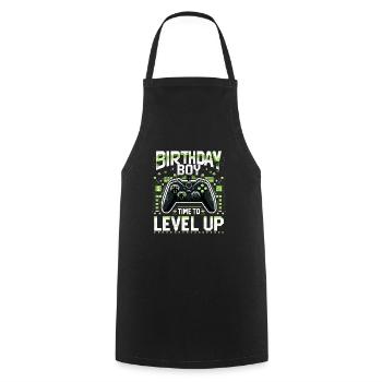 Funny Gamer Birthday Boy Il est temps de passer au niveau supérieur - Tablier de cuisine - noir - Devant - AI Model Male 185 dark (185cm)