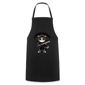 I Choose Violence Cat I Cat Lover I Anti Social - Cooking Apron - black - Front - AI Model Male 185 dark (185cm)