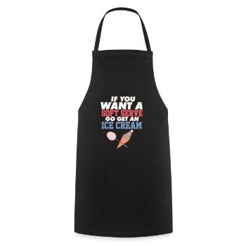 Funny Badminton If You Want A Soft Serve Go Get - Cooking Apron - black - Front - AI Model Male 185 dark (185cm)
