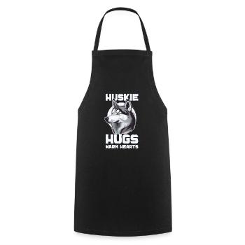 Chien de traîneau Huskie Alaska Sports d’hiver - Tablier de cuisine - noir - Devant - AI Model Male 185 dark (185cm)