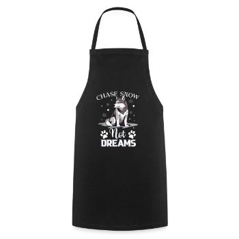 Chien de traîneau Huskie Alaska Sports d’hiver - Tablier de cuisine - noir - Devant - AI Model Male 185 dark (185cm)