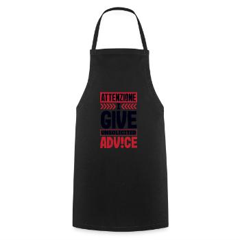 Attenzione Je donne des conseils non sollicités Humour - Tablier de cuisine - noir - Devant - AI Model Male 185 dark (185cm)