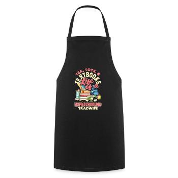 Classic Homeschool Mom Tradwife Homeschooling - Cooking Apron - black - Front - AI Model Male 185 dark (185cm)