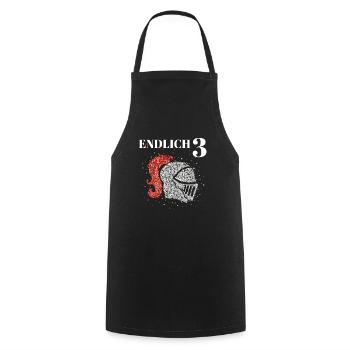 Endlich 3 Drei Ritter Ritterhelm Kostümersatz - Kochschürze - Schwarz - Vorne - AI Model Male 185 dark (185cm)
