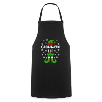 Glühwein Elfe Weihnachtsmarkt Glühweinstand - Kochschürze - Schwarz - Vorne - AI Model Male 185 dark (185cm)