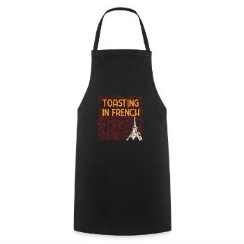 Toasting in French Bread Foodie Pastries Food - Kochschürze - Schwarz - Vorne - AI Model Male 185 dark (185cm)