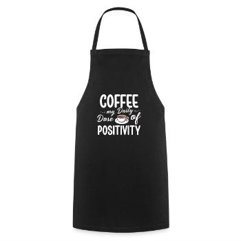 Coffee lover Caffeine and positivity Coffee-themed - Cooking Apron - black - Front - AI Model Male 185 dark (185cm)