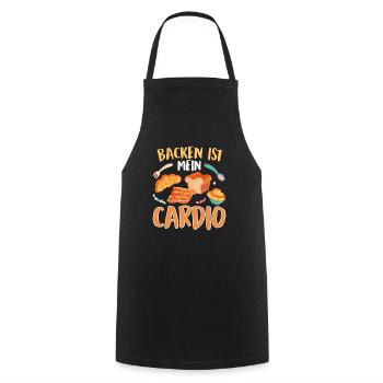 Backen ist mein Cardio Brotbäcker Backliebhaber - Kochschürze - Schwarz - Vorne - AI Model Male 185 dark (185cm)