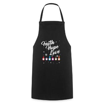Religieuse Famille Foi Espoir Amour Noël Gnome - Tablier de cuisine - noir - Devant - AI Model Male 185 dark (185cm)