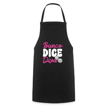 Jeu de dés Bunco - Tablier de cuisine - noir - Devant - AI Model Male 185 dark (185cm)