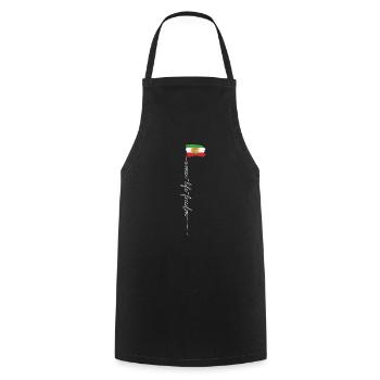 Iranischer Löwe Sonne Flagge, Weibliche Faust, Unterstützung Frauen - Kochschürze - Schwarz - Vorne - AI Model Male 185 dark (185cm)