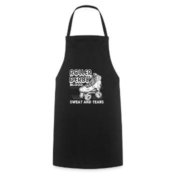 Roller Derby Roller Derby Blood Sweat And Tears - Cooking Apron - black - Front - AI Model Male 185 dark (185cm)
