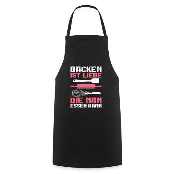 Backen ist Liebe die Man Essen kann Backfans - Kochschürze - Schwarz - Vorne - AI Model Male 185 dark (185cm)