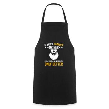 Bearded Forklift Driver Like A Normal Funny Cool F - Cooking Apron - black - Front - AI Model Male 185 dark (185cm)
