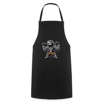 Muay Thai Faultier Thaiboxen und Kickboxen - Kochschürze - Schwarz - Vorne - AI Model Male 185 dark (185cm)