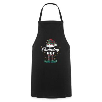 camping Elf funny Family Christmas Weihnachten - Kochschürze - Schwarz - Vorne - AI Model Male 185 dark (185cm)