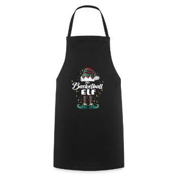 Elfe de basket-ball drôle famille Noël Noël - Tablier de cuisine - noir - Devant - AI Model Male 185 dark (185cm)