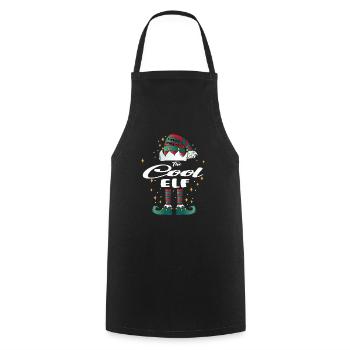 cool Elf funny Family Christmas Weihnachten - Kochschürze - Schwarz - Vorne - AI Model Male 185 dark (185cm)