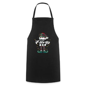flirty elfe drôle famille noël noël - Tablier de cuisine - noir - Devant - AI Model Male 185 dark (185cm)