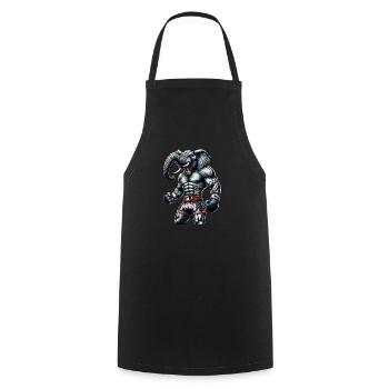 Starker Muay Thai Elefant - Thai Boxen und Kämpfen - Kochschürze - Schwarz - Vorne - AI Model Male 185 dark (185cm)