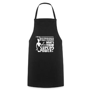 Waitress Waitress What's Your Superpower - Cooking Apron - black - Front - AI Model Male 185 dark (185cm)