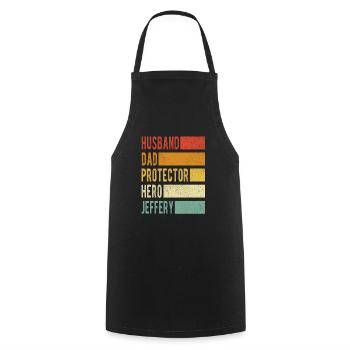 Jeffery Name Dad Gift - Cooking Apron - black - Front - AI Model Male 185 dark (185cm)