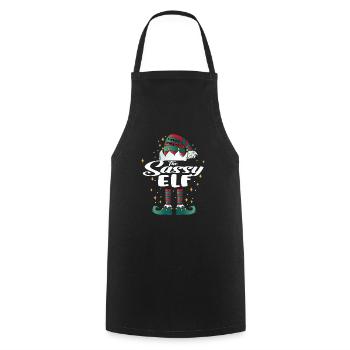 Elfe impertinent drôle famille Noël Noël - Tablier de cuisine - noir - Devant - AI Model Male 185 dark (185cm)