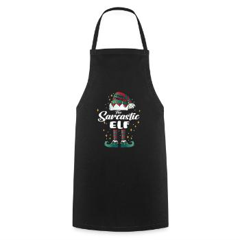 sarcastique elfe drôle famille noël noël - Tablier de cuisine - noir - Devant - AI Model Male 185 dark (185cm)