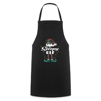 sleepy Elf funny Family Christmas Weihnachten - Kochschürze - Schwarz - Vorne - AI Model Male 185 dark (185cm)