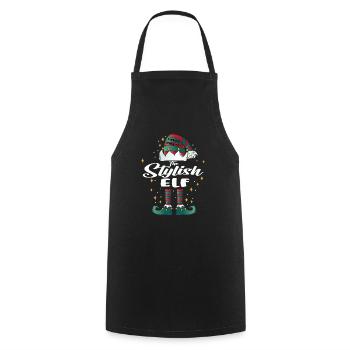 stylish Elf funny Family Christmas Weihnachten - Kochschürze - Schwarz - Vorne - AI Model Male 185 dark (185cm)