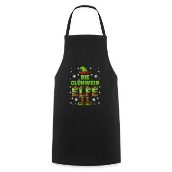 Glühwein Elfe Wichtel Weihnachtsmarkt - Kochschürze - Schwarz - Vorne - AI Model Male 185 dark (185cm)