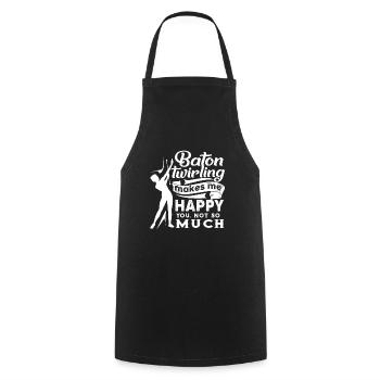 Baton Twirling Baton Twirling Makes Me Happy - Cooking Apron - black - Front - AI Model Male 185 dark (185cm)
