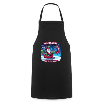 Festive Dinosaur for Everybody Christmas - Cooking Apron - black - Front - AI Model Male 185 dark (185cm)