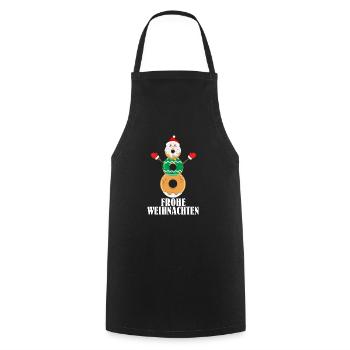 Dounut Schneemann Weihnachten Schneemänner - Kochschürze - Schwarz - Vorne - AI Model Male 185 dark (185cm)