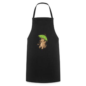 Armadillo with umbrella mammal desert - Cooking Apron - black - Front - AI Model Male 185 dark (185cm)