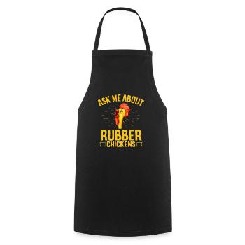 Rubber Chicken Costume Toy Rubber Chicken - Cooking Apron - black - Front - AI Model Male 185 dark (185cm)