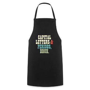 ELA Professeur Lettres et Périodes Bruh Grammaire - Tablier de cuisine - noir - Devant - AI Model Male 185 dark (185cm)