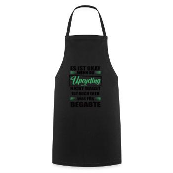 Upcycling Lustiger Spruch für Mann & Frau - Kochschürze - Schwarz - Vorne - AI Model Male 185 dark (185cm)