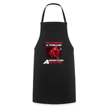 Stock Traders, Forex Traders, Investor Trading - Cooking Apron - black - Front - AI Model Male 185 dark (185cm)
