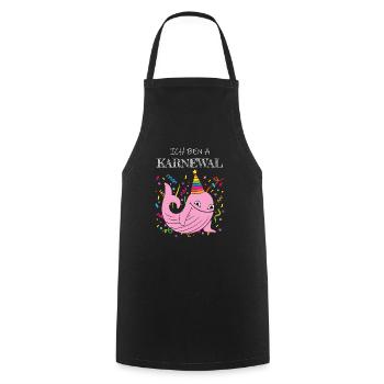 Karneval Fasching Konfetti Kölsch Kölner Kölnerin - Kochschürze - Schwarz - Vorne - AI Model Male 185 dark (185cm)