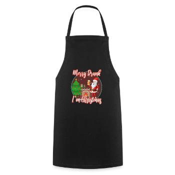 Joyeux saoul, je suis Noël - Tablier de cuisine - noir - Devant - AI Model Male 185 dark (185cm)