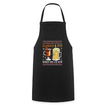 Glühwein und Bier Darum bin Ich Hier Weihnachten - Kochschürze - Schwarz - Vorne - AI Model Male 185 dark (185cm)