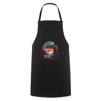 Vintage London Sunset - Kochschürze - Schwarz - Vorne - AI Model Male 185 dark (185cm)